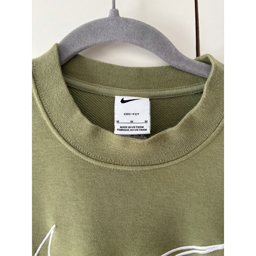 Nike Olive Green Dri-FIT Crewneck Sweatshirt M - Picture 3 of 8